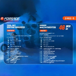 Набор инструмента 46пр. 1/4''(6-гран.)(4-14мм) Forsage F-2462-5