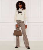 Кожаная сумка-трапеция Eleanor TORY BURCH - коричневый(153215)