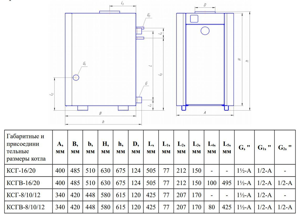 Котел напольный газовый ЛУЧ КСГ-8 (d120) открытая камера 80 м2 (только отопление)