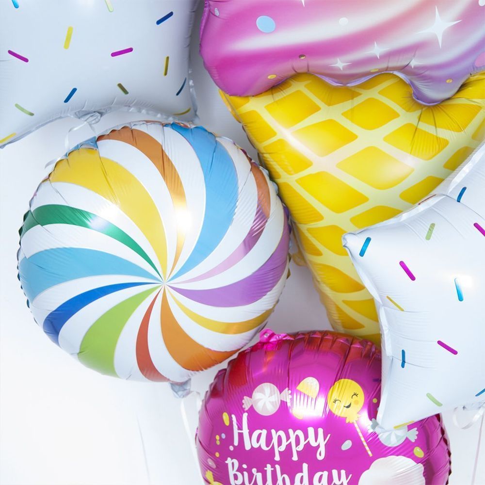 Шар (18"/46 см) Круг, Разноцветный леденец