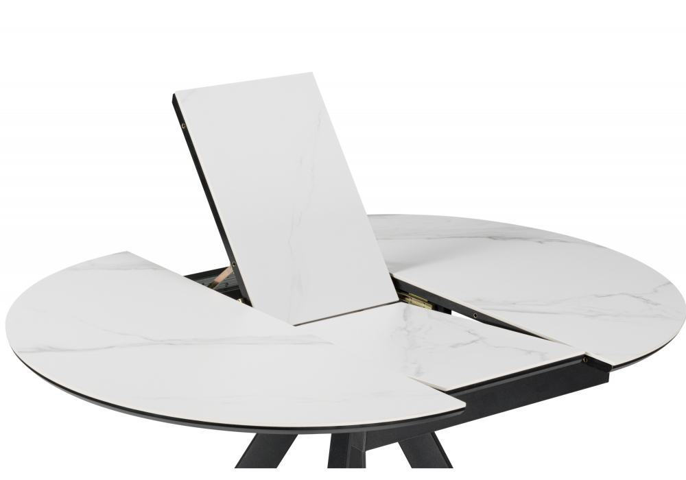 Керамический стол Woodville Трейси 90 snow white, черный