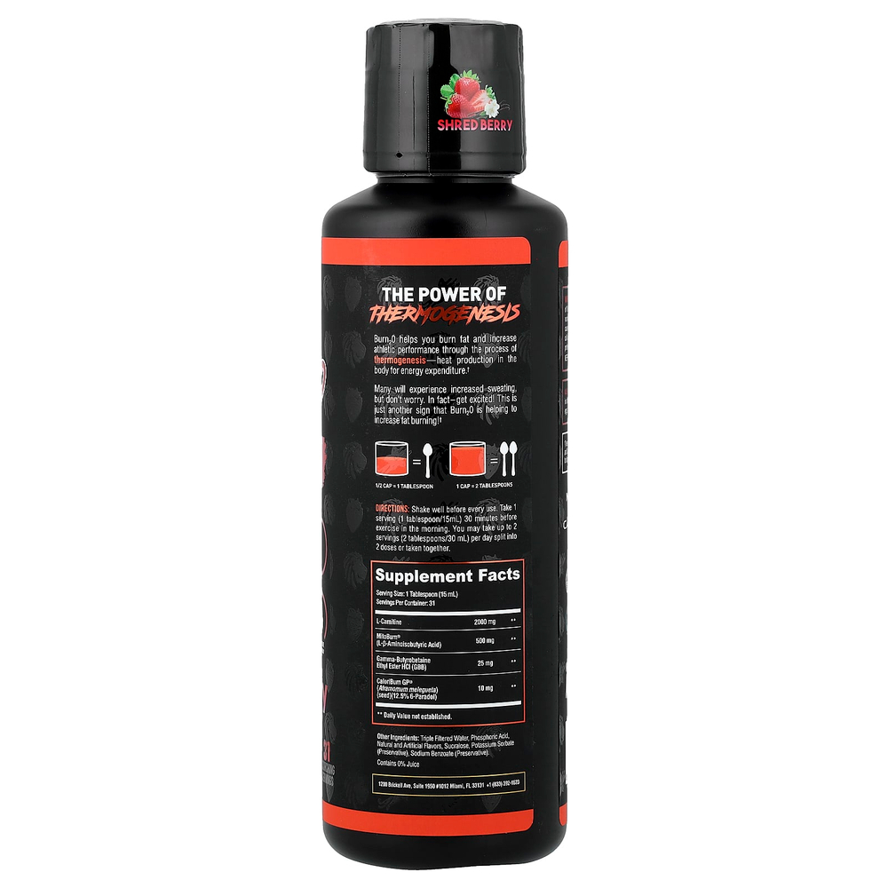 ALPHA LION, Burn2O, Shred Berry, клубника и ваниль, 465 мл (15,72 унции)