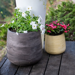 Кашпо Concretika Cylinder D40 H40 Concrete Grey Dark