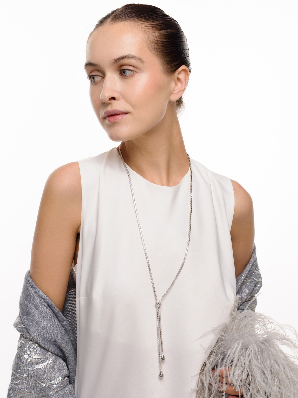 Колье "Ultra shine drops" Silver