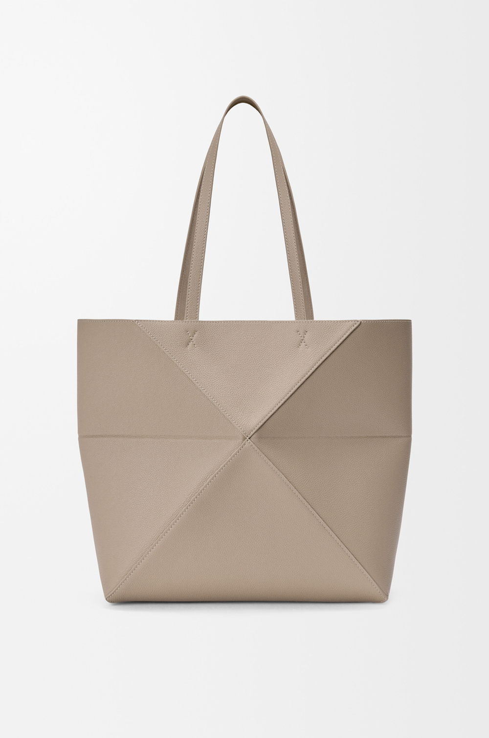Loewe Средняя сумка-тоут Puzzle Fold из мягкой зернистой телячьей кожи, цвет глины