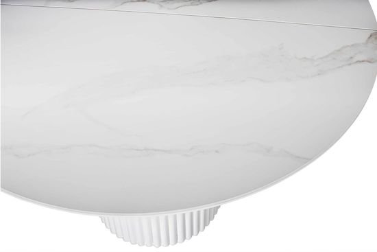 Стол DUBAI 110 (+32) белая керамика матовая / белая опора