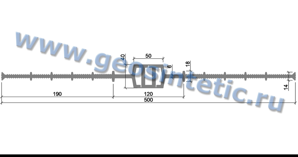 Гидрошпонка АКВАСТОП ДВ-500/50 (ПВХ-П) Гидроизоляционная шпонка деформационная внутренняя (в комплекте КРЕПЕЖ 6шт/м) ТУ 5772-001-58093526-11, м.п.