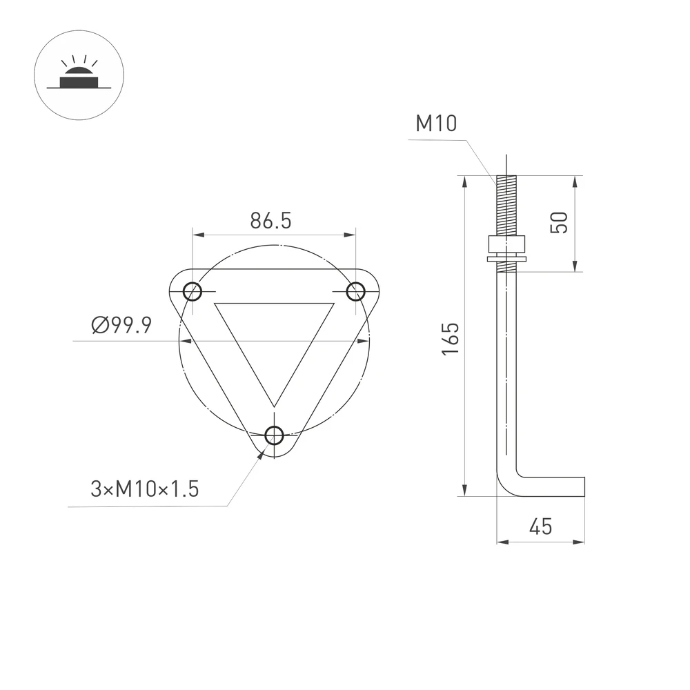 Ландшафтный светильник LGD-CASTELLO-BOLL-H1200-20W Warm3500-MIX Arlight 047686