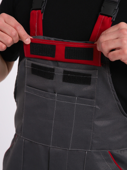 Полукомбинезон рабочий Гигант серый на лямках молния