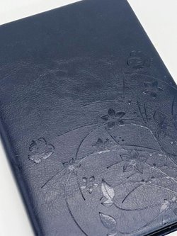 Блокнот 144 л А5 линейка цветы черный кож (8344-10)