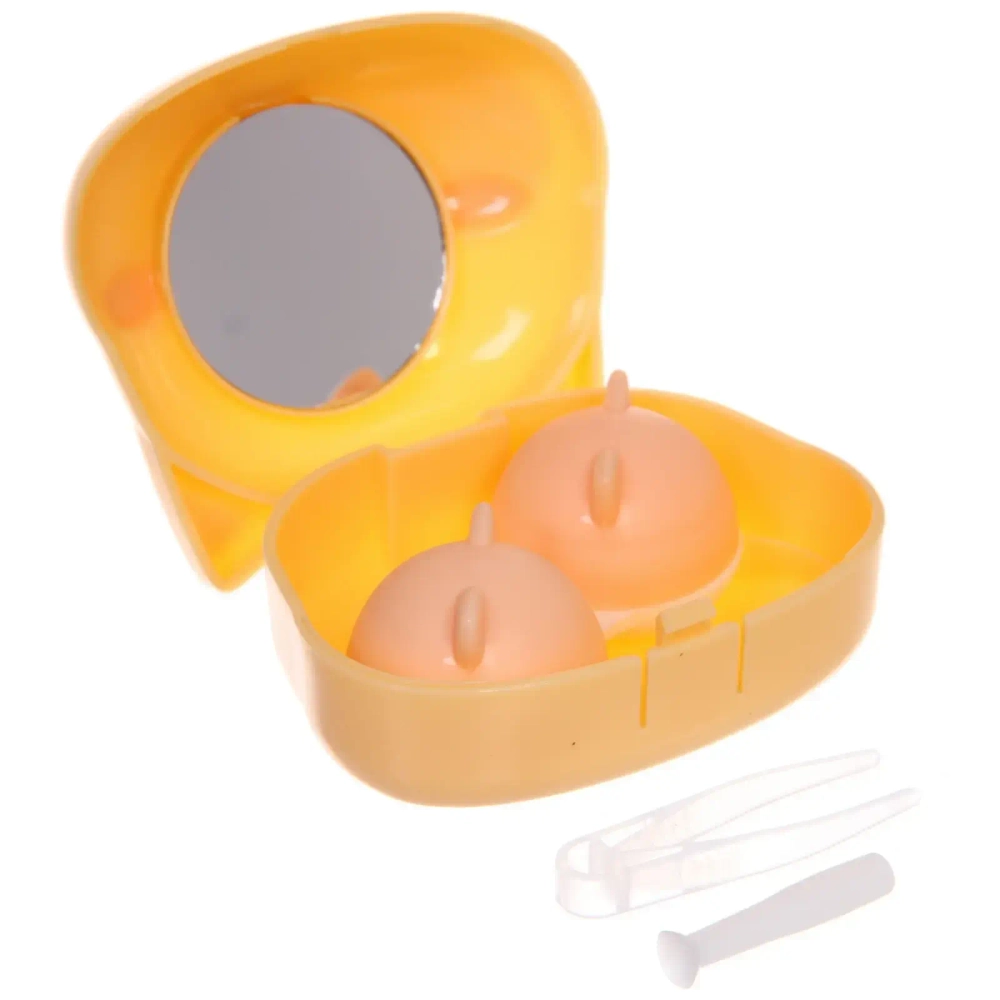 Набор для хранения контактных линз «МАРЦИПАН», корги, с зеркалом, цвет как на фото, 7.5*6.5*4.5см, (пакет с подвесом)