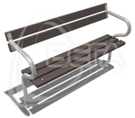 Диван парковый Женева, длина 1,5м, цвет коричневый ДП007.00.1.С