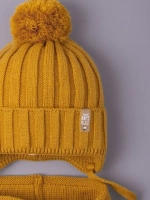 Шапка для мальчика осенняя вязаная и снуд