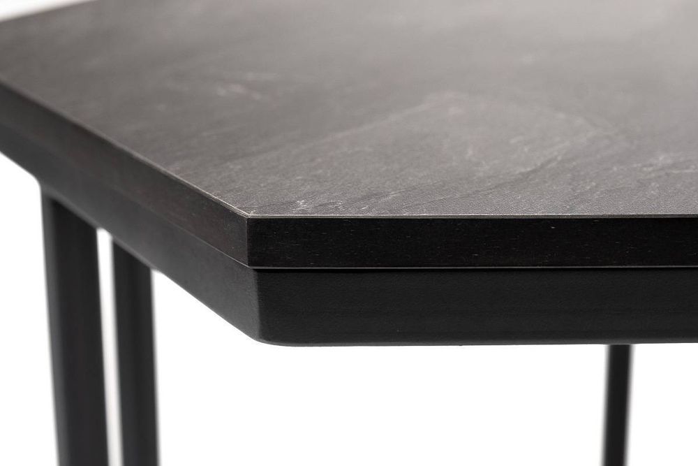 "Женева" интерьерный стол из HPL шестиугольный, D40, H55, цвет "серый гранит"