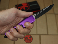 Нож Microtech UTX-85 S/E - фиолетовая рукоять, стандартный клинок, черный + запчасти RK-399