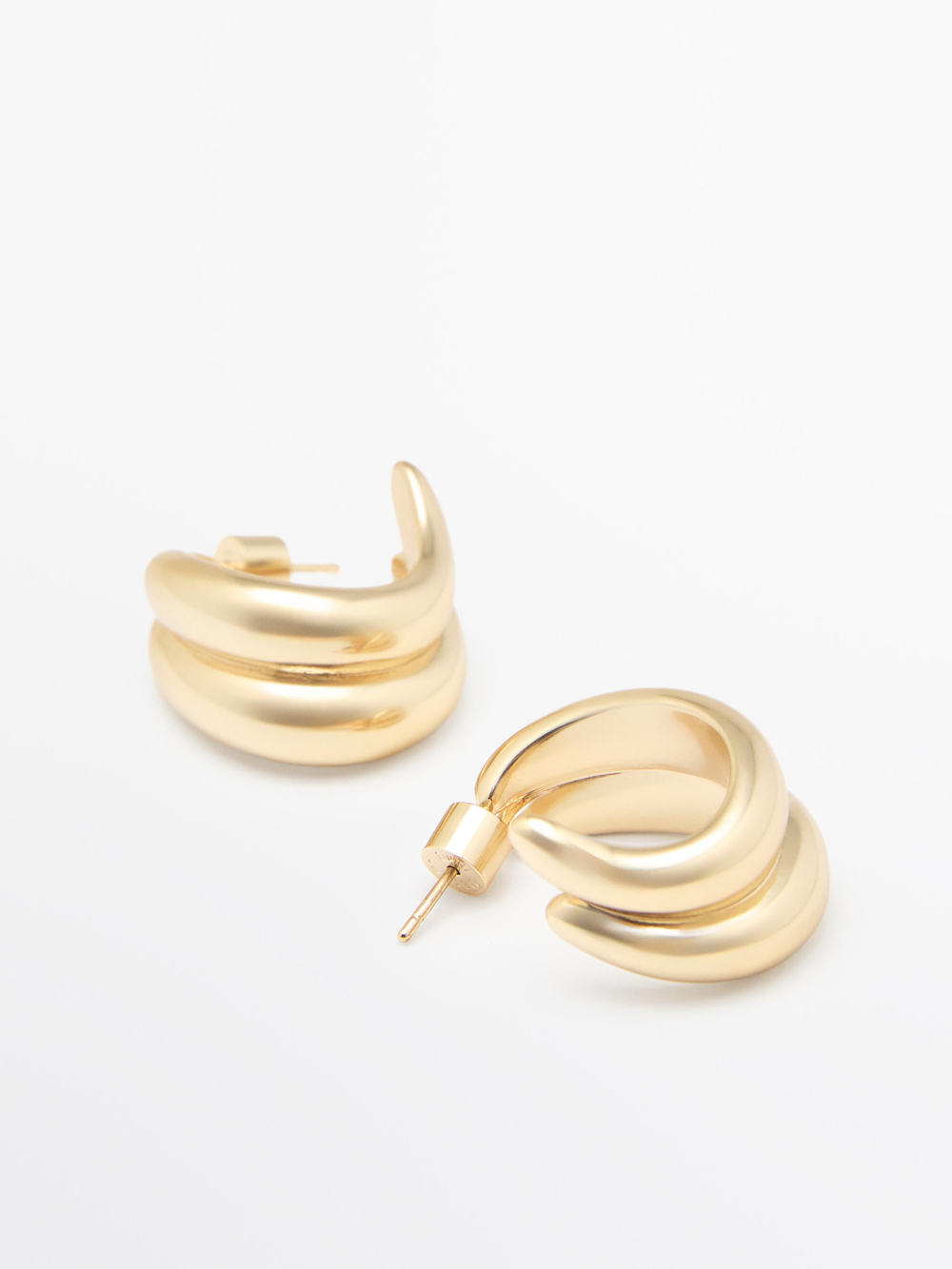 Massimo Dutti Серьги-кольца, золотистый