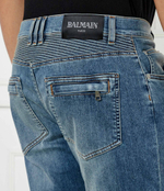 Джинсы BIKER Balmain - голубой(EH1MG115 DF44)