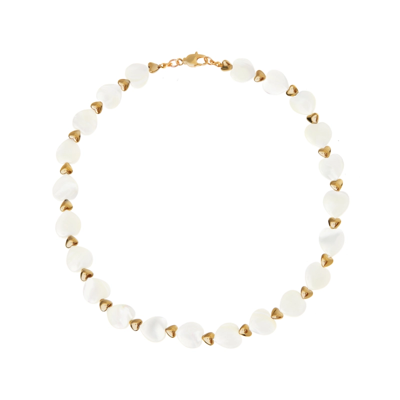 Колье Перламутровое с Сердечками