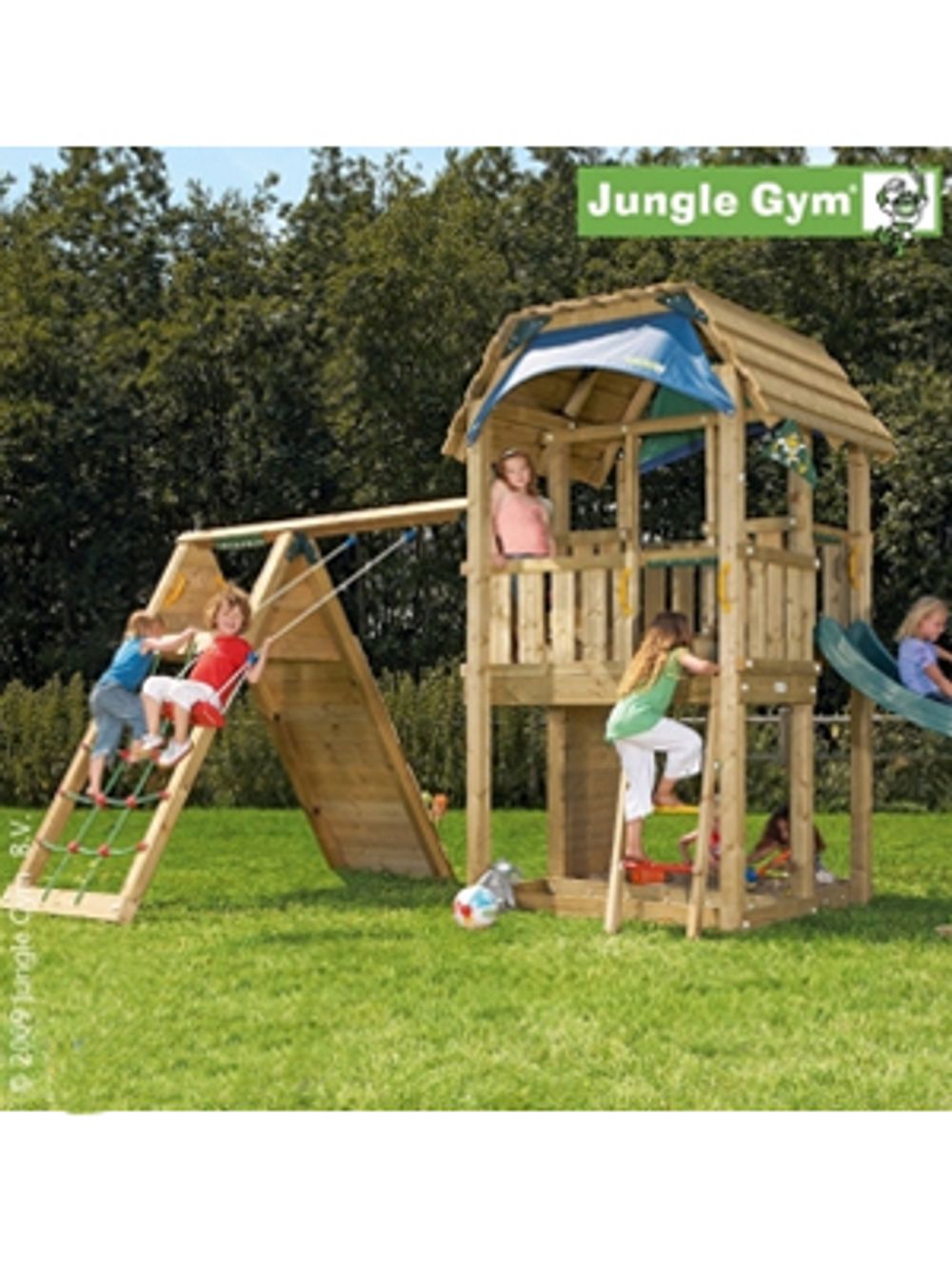 Детский городок Jungle Gym Barn + Climb Module Xtra