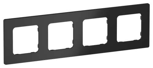 FLITE Рамка 4-местная РУ-4-К-ФлЧ черный IEK