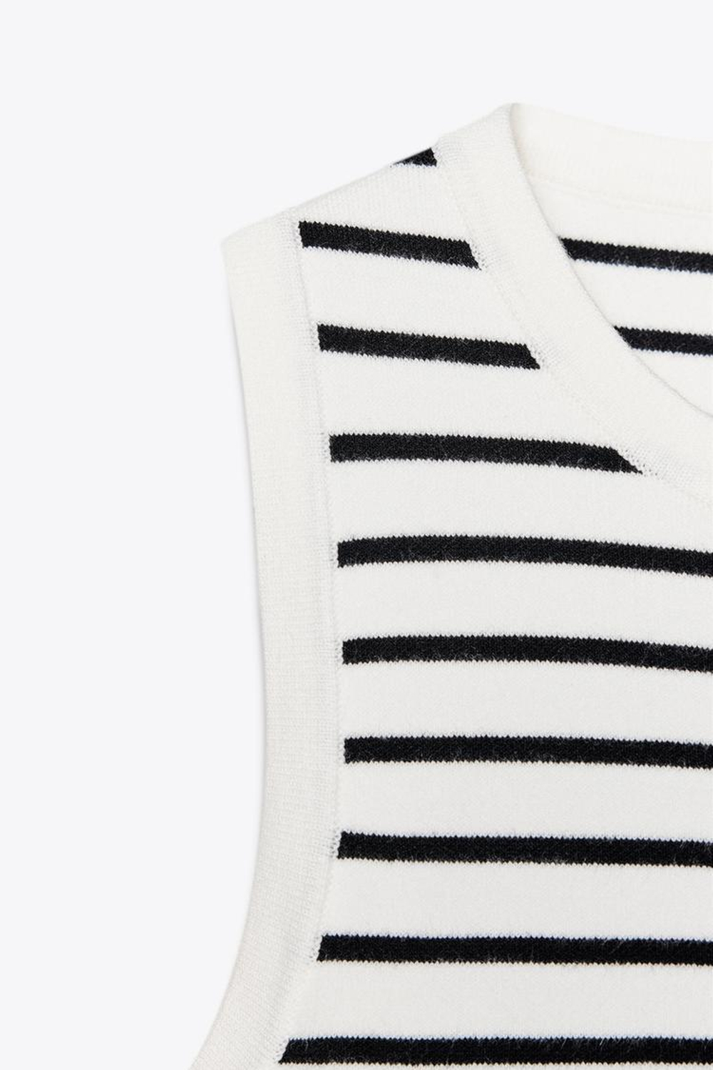 ZARA ТРИКОТАЖНАЯ ФУТБОЛКА В ПОЛОСКУ, ПОЛОСКИ