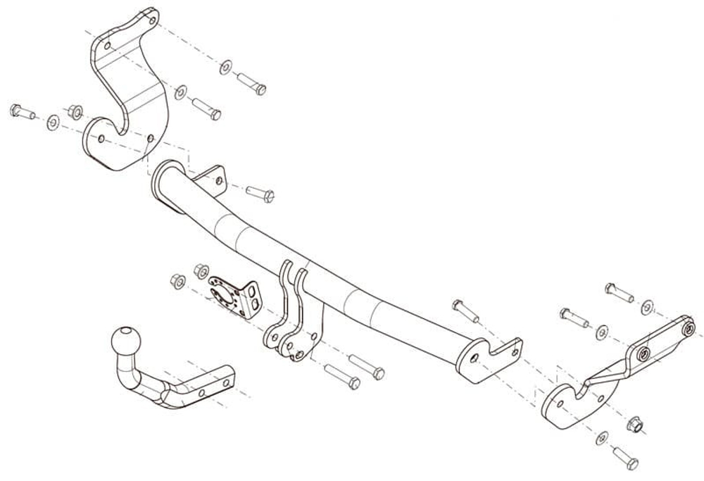 Фаркоп Brink (Thule) 625400 для KIA OPTIMA сед, ун 15-(паспорт и сертификат в комплекте)(без электрики)