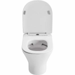 Унитаз подвесной Orange CI01-100W+APB144 безободковый, с крышкой микролифт, с инсталляцией, белый/кнопка черная