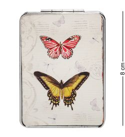 WW-127/1 Зеркало метал прямоугольное «Бабочки»