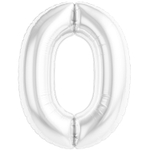 Шар фольгированный Цифра 0 101 см (Белый)