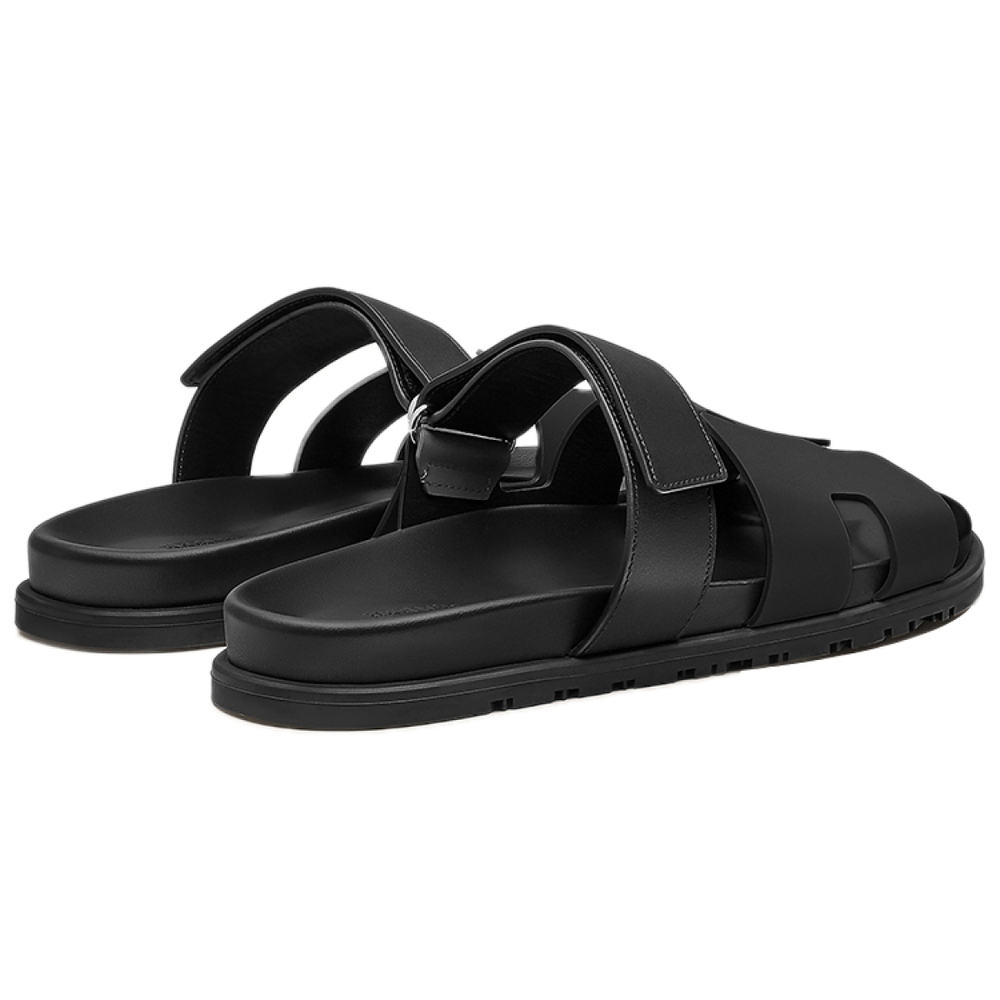 Hermes Chypre Sandal All-match feet fashion sandals Women's black, H211114Z V02