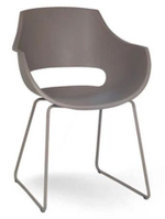 Кресло пластиковое на полозьях Papatya Opal Sled Pro, тортора