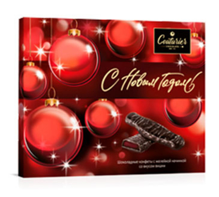 Шоколадные конфеты "Jelly" Красные Игрушки с желейной нач. со вк. вишни 155г