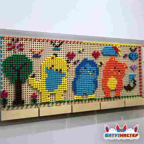 Детская интерактивная стена «Цветные истории», с мозаикой для составления рисунков