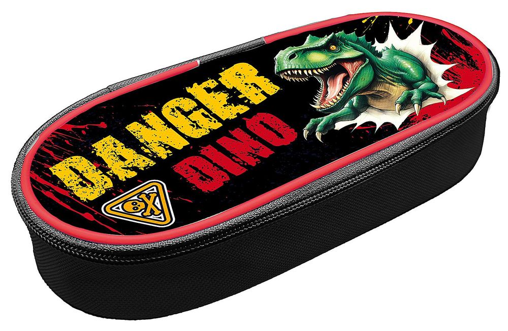 Пенал-косметичка объемный, жесткий, печать на ткани 210/85/50 "Опасный дино" (Пчёлка)