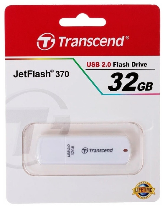 USB флеш-накопитель Transcend 32Gb Jetflash 370 USB2.0 белый