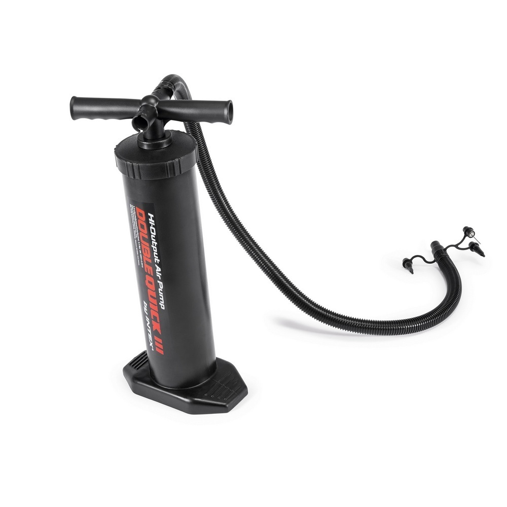 Насос ручной Intex 68615 Double Quick III (48 см) для матраса и бассейна, Большой воздушный механический насос для лодки ПВХ