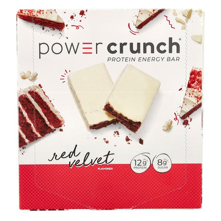BNRG, Power Crunch, протеиновый энергетический батончик, со вкусом торта «Красный бархат», 12 батончиков, 40 г (1,4 унции) каждый
