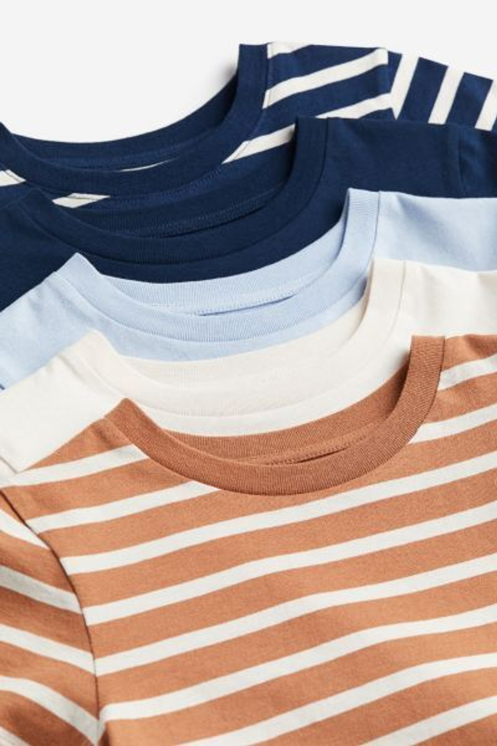 H&M Набор из пяти хлопковых футболок, темно-синий