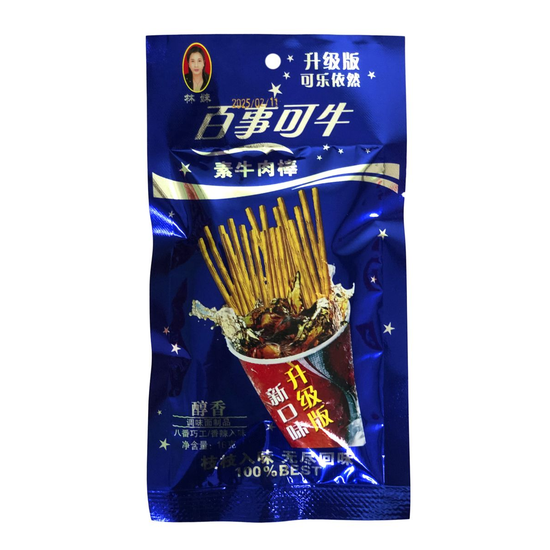 Снэк вегетарианские говяжьи палочки Кола, 16 гр (Китай)