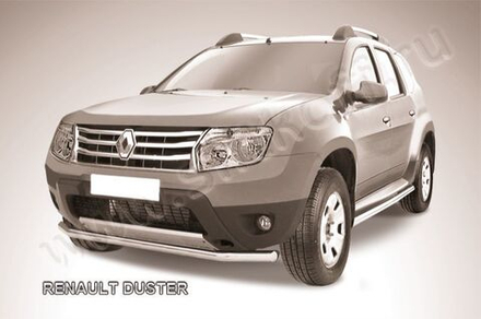 Защита переднего бампера (нержавейка) Renault Duster (2010-2015) d57