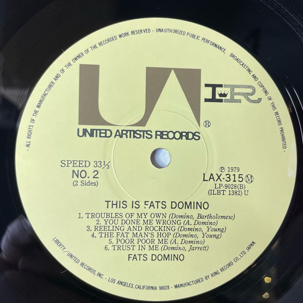 Винтажная виниловая пластинка LP This Is Fats Domino (Japan 1979) (Obi)
