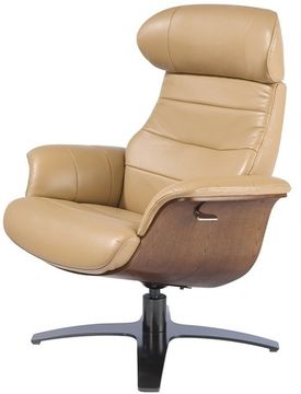 Поворотное кресло 5087/A928-M5668 с обивкой из песочной кожи Испания 