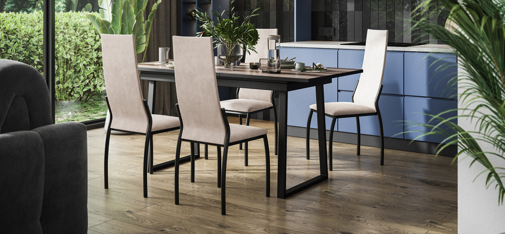 Стул АСТИ 2 шт. велюр Монолит Латте К., Чёрный