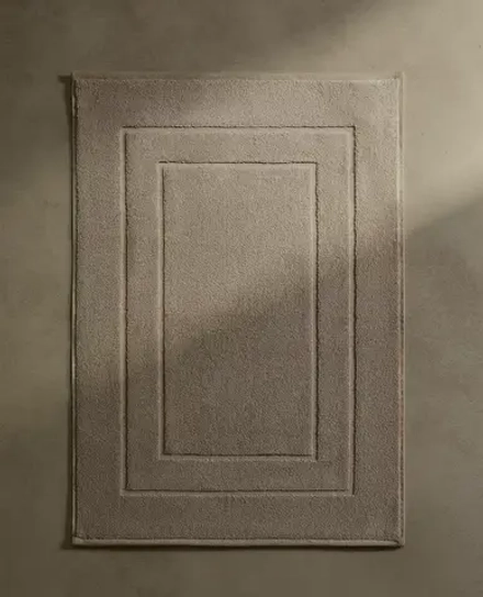ZARA HOME ХЛОПКОВЫЙ НЕСКОЛЬЗЯЩИЙ КОВРИК ДЛЯ ВАННОЙ, ПЕСОЧНЫЙ