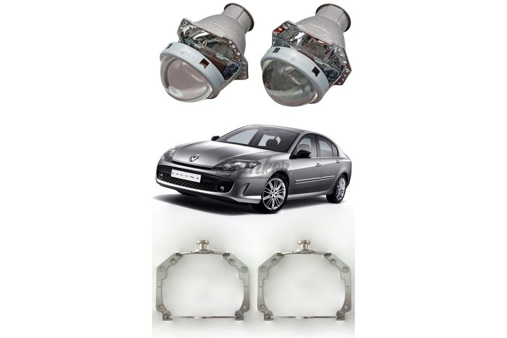 Готовый комплект для замены штатных линз с AFS Renault Laguna III 2007-2015