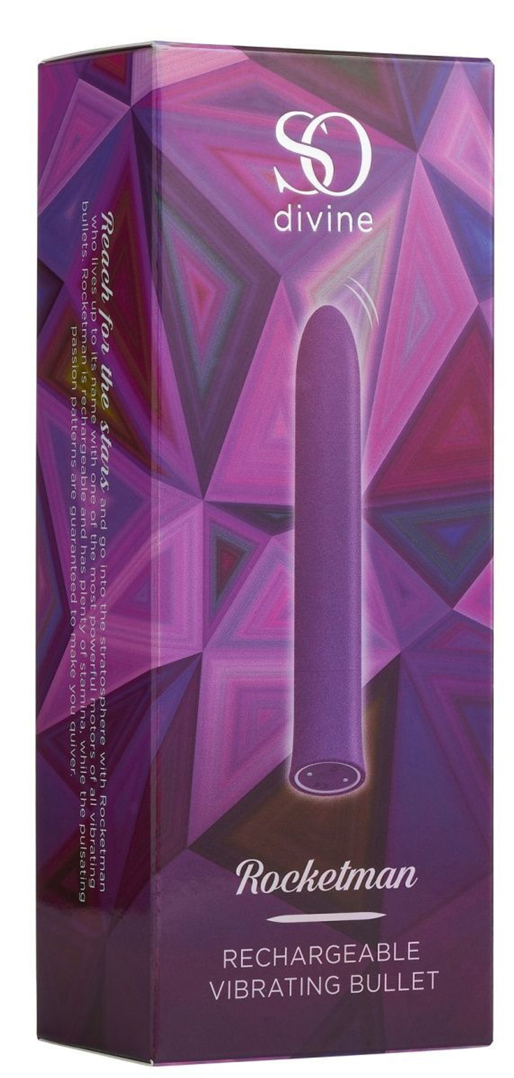 Фиолетовый гладкий вибратор Rocket Man - 14 см.