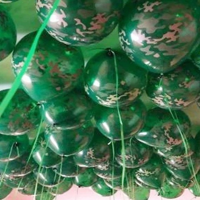 Шары с гелием под потолок Милитари 45 шаров