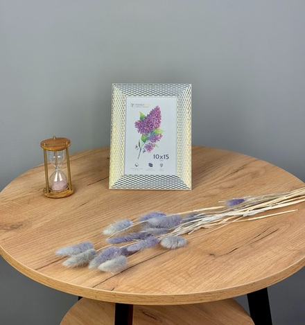 Фоторамка пластиковая 10х15 см, белый, фактура чешуя, арт. 1015.695305