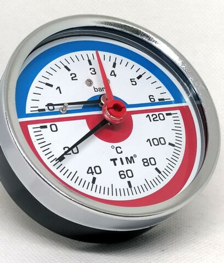 Термоманометр аксиальный 6 бар Y-80T-6