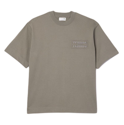 Мужская теннисная футболка Lacoste Embroidered Loose Fit Cotton T-shirt - серый